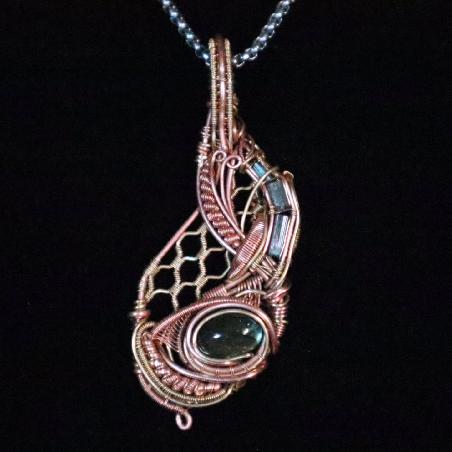 Freeform Honeycomb Pendant - Wire Wrap Jewelry - Heady