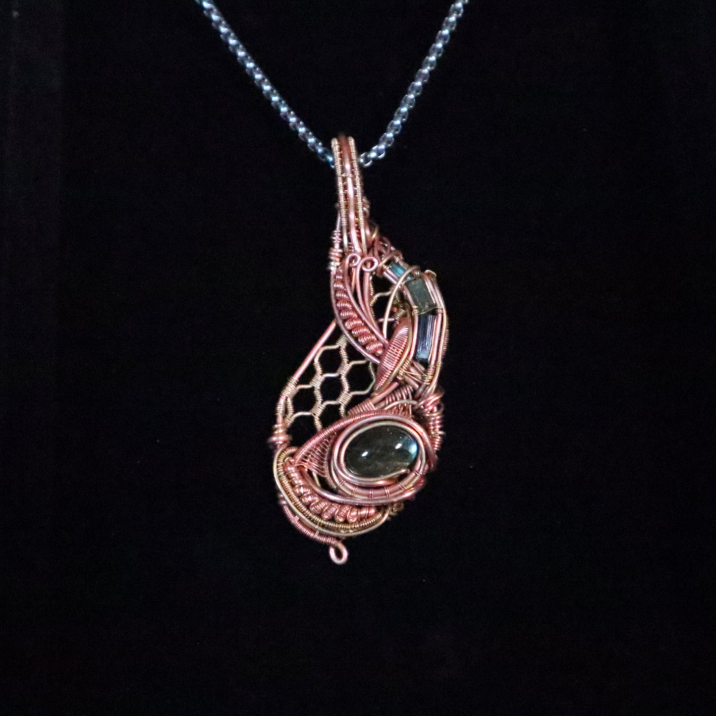 Freeform Honeycomb Pendant - Wire Wrap Jewelry - Heady
