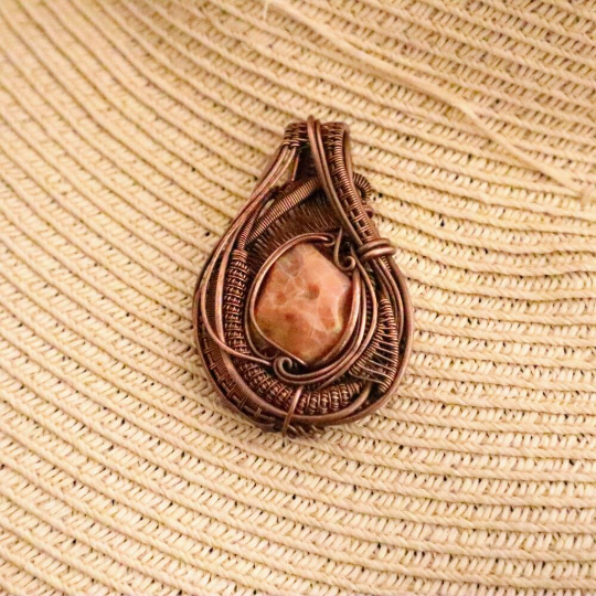 Opal Pendant - Heady Wire Wrap - Gemstone Jewelry
